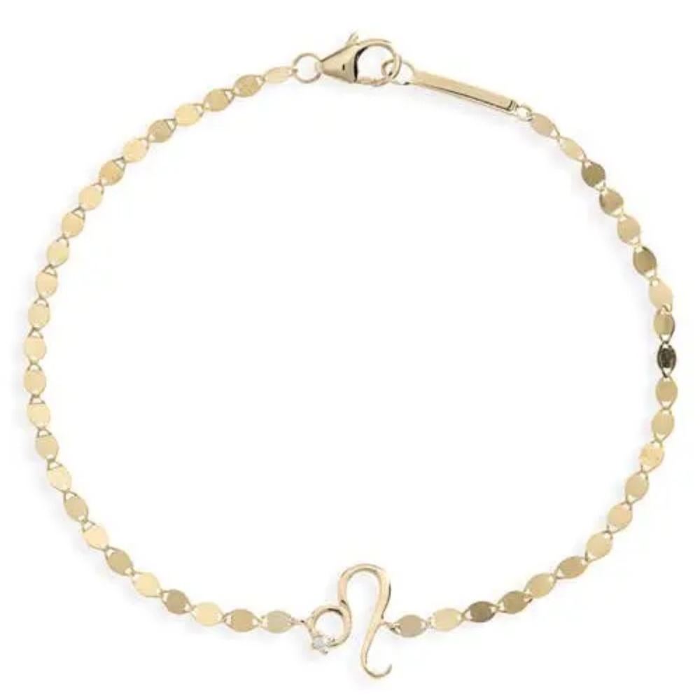Gold Dainty Chain Bracelet with Crystal Accent